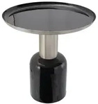 Kayoom Beistelltisch, Schwarz, Silber, Metall, Uni, rund, 50x52x50 cm,...