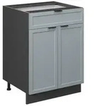Vicco K&uuml;chenunterschrank, Blaugrau, Anthrazit, Holzwerkstoff, 1 F&auml;cher, 1