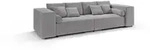 S-Style M&ouml;bel Bigsofa, Grau, Textil, 5-Sitzer, F&uuml;llung: