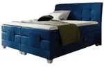 Fun M&ouml;bel Boxspringbett, Dunkelblau, Textil, 200x200 cm, Schlafzimmer, Betten,