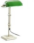 Relaxdays Bankerlampe, Mehrfarbig, Metall, Glas, 27x46x18 cm, Lampen & Leuchten,