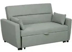 Homcom Schlafsofa,, Hellgrau, Textil, 90x88.5x155 cm, Wohnzimmer, Sofas & Couches,