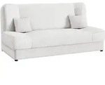 Schlafsofa, Wei&szlig;, Textil, 3-Sitzer, Rechteckig, 195x86x87 cm, Wohnzimmer, Sofas &