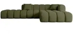 Altdecor Ecksofa, Olivgr&uuml;n, Kunststoff, 6-Sitzer, L-Form, Ottomane rechts, 289x176