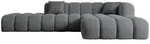 Altdecor Ecksofa, Dunkelgrau, Kunststoff, 6-Sitzer, L-Form, Ottomane rechts, 289x176