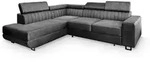 Masseno Ecksofa, Grau, Metall, 4-Sitzer, L-Form,L-Form, 253x190 cm, Wohnzimmer, Sofas
