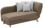 Vente-Unique Recamiere, Braun, Textil, Uni, 1-Sitzer, 160x81x80 cm, Wohnzimmer,