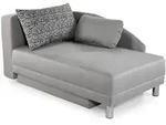 luma-home R&eacute;camiere-Schlafsofa, Hellgrau, Metall, 1-Sitzer, F&uuml;llung: Polyurethan