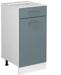 Vicco K&uuml;chenunterschrank, Blaugrau, Wei&szlig;, Holzwerkstoff, 1 F&auml;cher, 1...