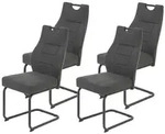 P & B Schwingstuhl-Set, Anthrazit, Metall, Textil, F&uuml;llung: Schaumstoff,