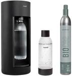 mysoda Wassersprudler Glassy Black, Schwarz, Metall, Kunststoff, Holzwerkstoff,