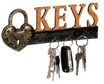 Relaxdays Schl&uuml;sselbrett, Mehrfarbig, Metall, 26x10x3 cm, Garderobe,