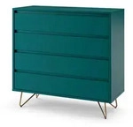 Livetastic Kommode, Blau, Metall, 4 Schublade(n) Schubladen, 90x90x40 cm, stehend,