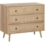 Beliani Kommode, Hellbraun, Schwarz, Holzwerkstoff, 90x79x40 cm, Wohnzimmer, Kommoden