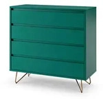Livetastic Kommode, Gr&uuml;n, Metall, 4 Schublade(n) Schubladen, 90x90x40 cm, stehend,