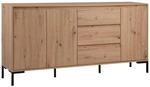 Mid.you Sideboard Korsika, Eiche Artisan, Metall, 2 F&auml;cher, 3 Schublade(n)