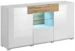 Petits-meubles Sideboard, Wei&szlig;, Braun, Holzwerkstoff, 159x82x39 cm, Wohnzimmer,