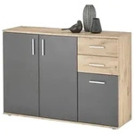 Mid.you Sideboard, Grau, Eiche, Kunststoff, 1 F&auml;cher, 2 Schublade(n) Schubladen,