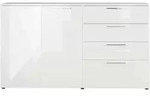 Germania Sideboard, Wei&szlig;, Kunststoff, 6 F&auml;cher, 4 Schublade(n) Schubladen,