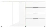 Germania Sideboard, Wei&szlig;, Eiche, Kunststoff, 6 F&auml;cher, 4 Schublade(n) Schubladen,