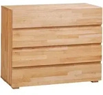 Hasena Kommode, Buche, Holz, Kernbuche, massiv, 4 Schublade(n) Schubladen, 90x75x40