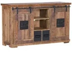 Landscape Sideboard, Natur, Schwarz, Holz, Metall, Mangoholz, massiv, 3 F&auml;cher, 2