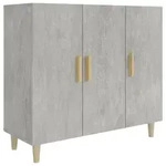 vidaXL Sideboard, Hellgrau, Holz, Strukturbuche, 1 F&auml;cher, Rechteckig, 90x80x34 cm,