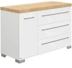 Paidi Wickelkommode Kira Eiche Nebraska/Kreidewei&szlig;, Wei&szlig;, Metall, 1 F&auml;cher, 3