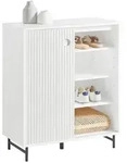 SoBuy Schuhschrank, Wei&szlig;, Holzwerkstoff, Metall, 70x87x37 cm, Garderobe,
