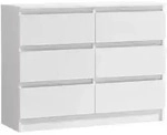 Home Collective Kommode, Wei&szlig;, Holzwerkstoff, 6 Schubladen, 95x77.5x35 cm,