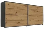 Mid.you Sideboard Mailand Set 1, Anthrazit, Eiche Artisan, Kunststoff, 8 Schublade(n)