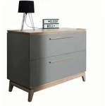 Paidi Sideboard Sten, Grau, Eiche, Holz, Holzwerkstoff, Eiche, massiv, 2 Schublade(n)