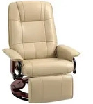 Homcom Relaxsessel, Creme, Leder, 1-Sitzer, F&uuml;llung: Schaumstoff, 87x100x78 cm,