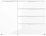 Germania Sideboard, Wei&szlig;, Kunststoff, 3 F&auml;cher, 4 Schublade(n) Schubladen,