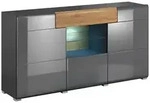 Petits-meubles Sideboard, Grau, Holzwerkstoff, 159x82x39 cm, Wohnzimmer, Kommoden &