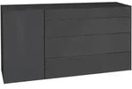 Novel Sideboard Imola, Anthrazit, Kunststoff, 1 F&auml;cher, 2 Schublade(n) Schubladen,