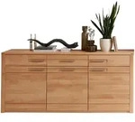 Carryhome Sideboard, Kernbuche, Holz, Holzwerkstoff, Kernbuche, massiv, 3 F&auml;cher, 3