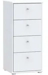 Kommode, Wei&szlig;, Holzwerkstoff, 4 Schublade(n) Schubladen, 38.6x85.5x34.8 cm,