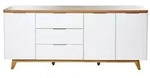 Livetastic Sideboard, Wei&szlig;, Eiche, Holzwerkstoff, 3 F&auml;cher, 3 Schublade(n)