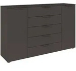 Rauch M&ouml;bel Kommode, Graphit, Kunststoff, 4 F&auml;cher, 5 Schublade(n) Schubladen,