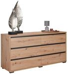Carryhome Sideboard , Anthrazit, Eichefarben , Kunststoff , 6 Schublade(n) Schubladen
