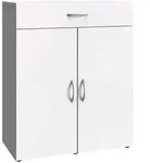Xora Kommode, Wei&szlig;, Holzwerkstoff, 2 F&auml;cher, 1 Schublade(n) Schubladen, 80x98x40
