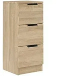 vidaXL Sideboards, Sonoma Eiche, Holz, Strukturbuche, 3 Schubladen, Rechteckig,