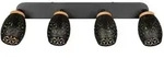 Deckenstrahler, Natur, Schwarz, Gold, Holz, Metall, Kiefer, 27x12x74 cm, Lampen &