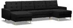 U-Sofa, Schwarz, Textil, U-Form, 294x88x140 cm, Wohnzimmer, Sofas & Couches,