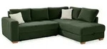 luma-home Ecksofa-Dauerschl&auml;fer, Gr&uuml;n, Holz, 4-Sitzer, F&uuml;llung: Polyurethan...