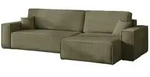 Kaiser M&ouml;bel Ecksofa, Olivgr&uuml;n, Kunststoff, Metall, 5-Sitzer, L-Form, 274x142 cm,