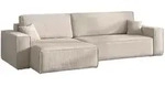 Kaiser M&ouml;bel Ecksofa, Creme, Kunststoff, Metall, 5-Sitzer, L-Form, 274x142 cm,