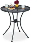 Relaxdays Gartentisch, Anthrazit, Metall, 70x72x70 cm, Gartenm&ouml;bel, Gartentische,