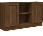 vidaXL Sideboard, Dunkelbraun, Holz, Strukturbuche, 2 F&auml;cher, Rechteckig,